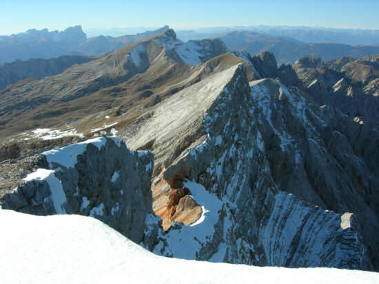 Blick vom Seekofelgipfel nach Westen Seekofel