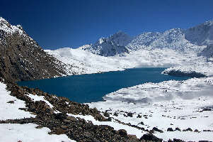 Der erste Blick auf den Tilicho Lake (4920 m) Tilicho Lake