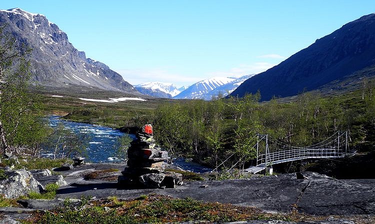 Kungsleden - Blick nach Norden in das Tal des Tjäktjajakka Kungsleden 2016