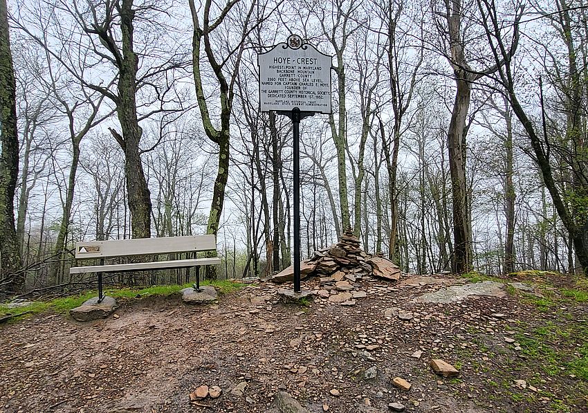 Der Gipfel des Backbone Mountain / Hoye Crest in Maryland Backbone Mountain