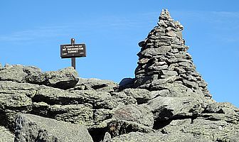 Der echte Gipfel des Mount Washington. Gipfelpunkt