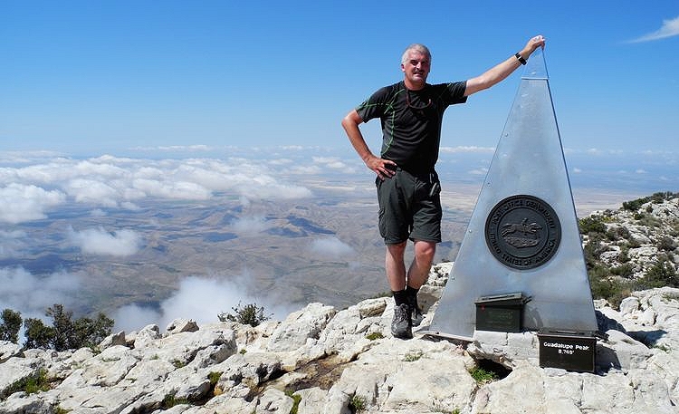 Auf dem Guadalupe Peak (2667 m), dem höchsten Berg von Texas Gudalaupe Peak Summit